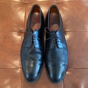 Allen Edmonds Men's Woven Leather Black New Orleans Oxford Loafers Sz 13